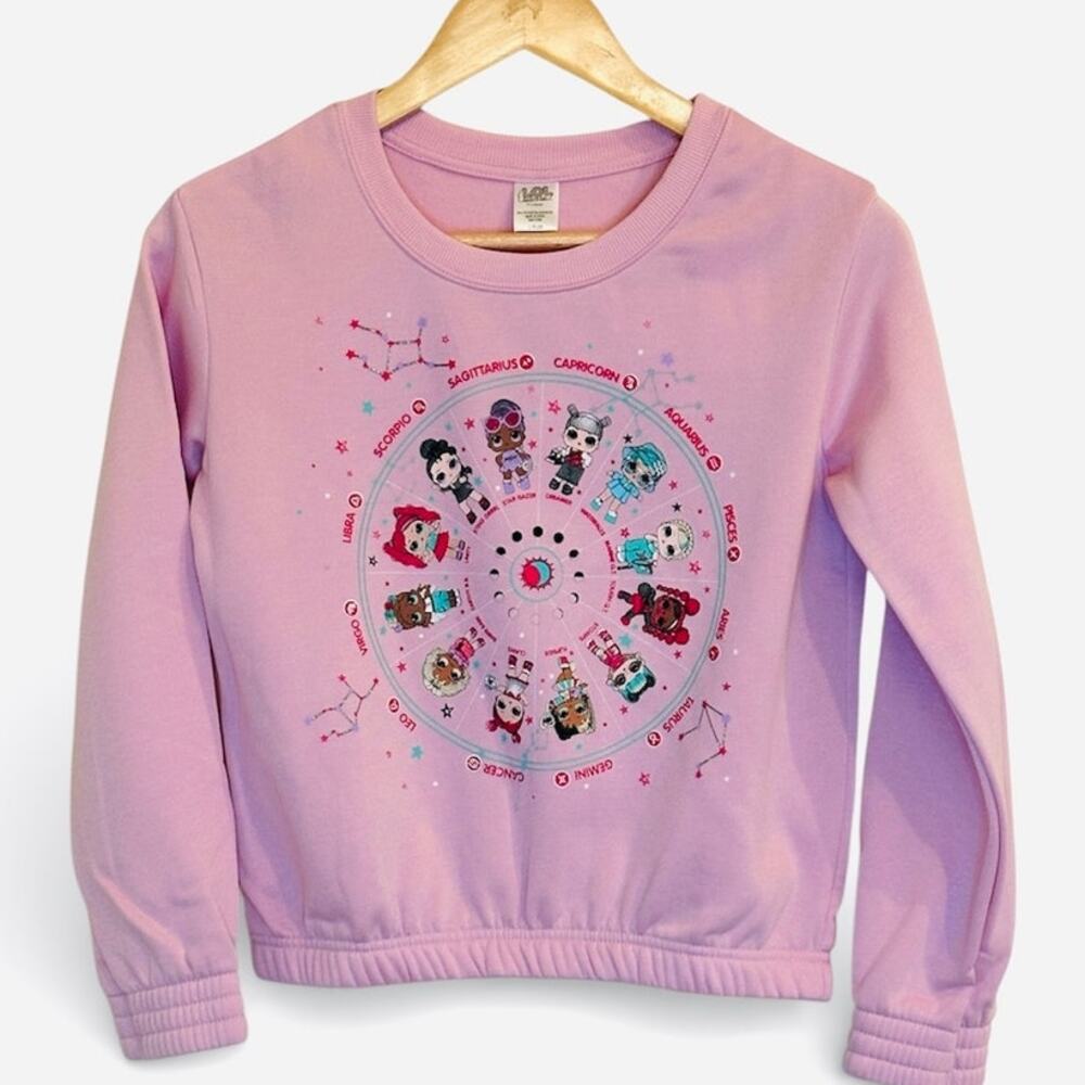 LOL Surprise Pink Lavender Zodiac Sweatshirt Girls L PLUS NWT Astrology‎